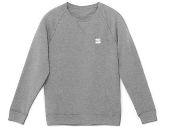 SEAT Herren Pullover, Bio Baumwolle hellgrau