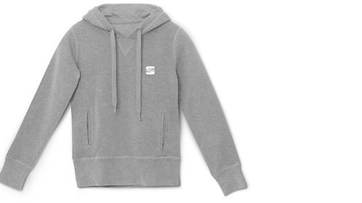 SEAT Damen Hoodie, Bio Baumwolle, hellgrau