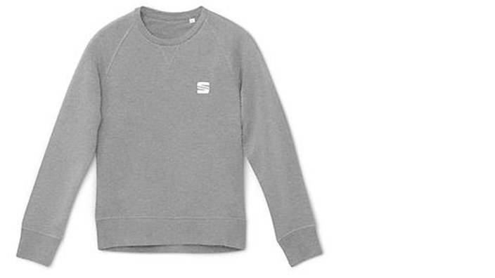 SEAT Damen Pullover, Bio Baumwolle hellgrau