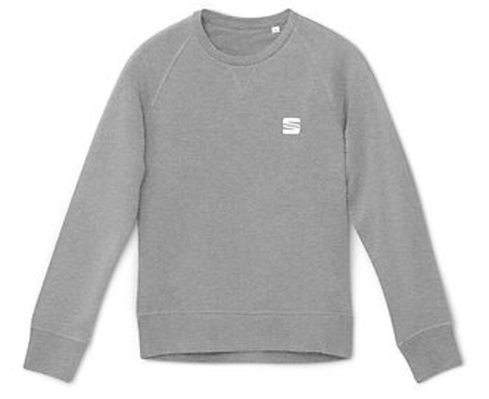 SEAT Damen Pullover, Bio Baumwolle hellgrau