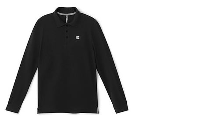 SEAT Herren Langarm Polo Shirt, schwarz