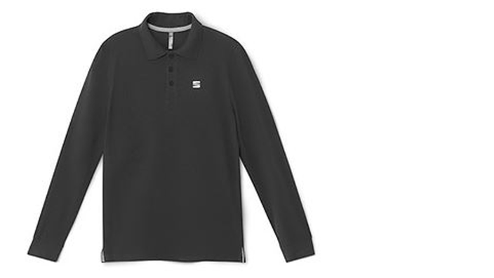 SEAT Herren Langarm Polo Shirt, grau