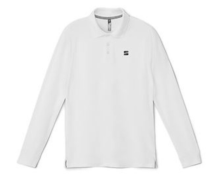 SEAT Herren Langarm Polo Shirt, weiß
