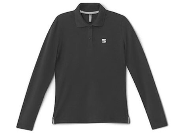 SEAT Damen Langarm Polo Shirt, grau